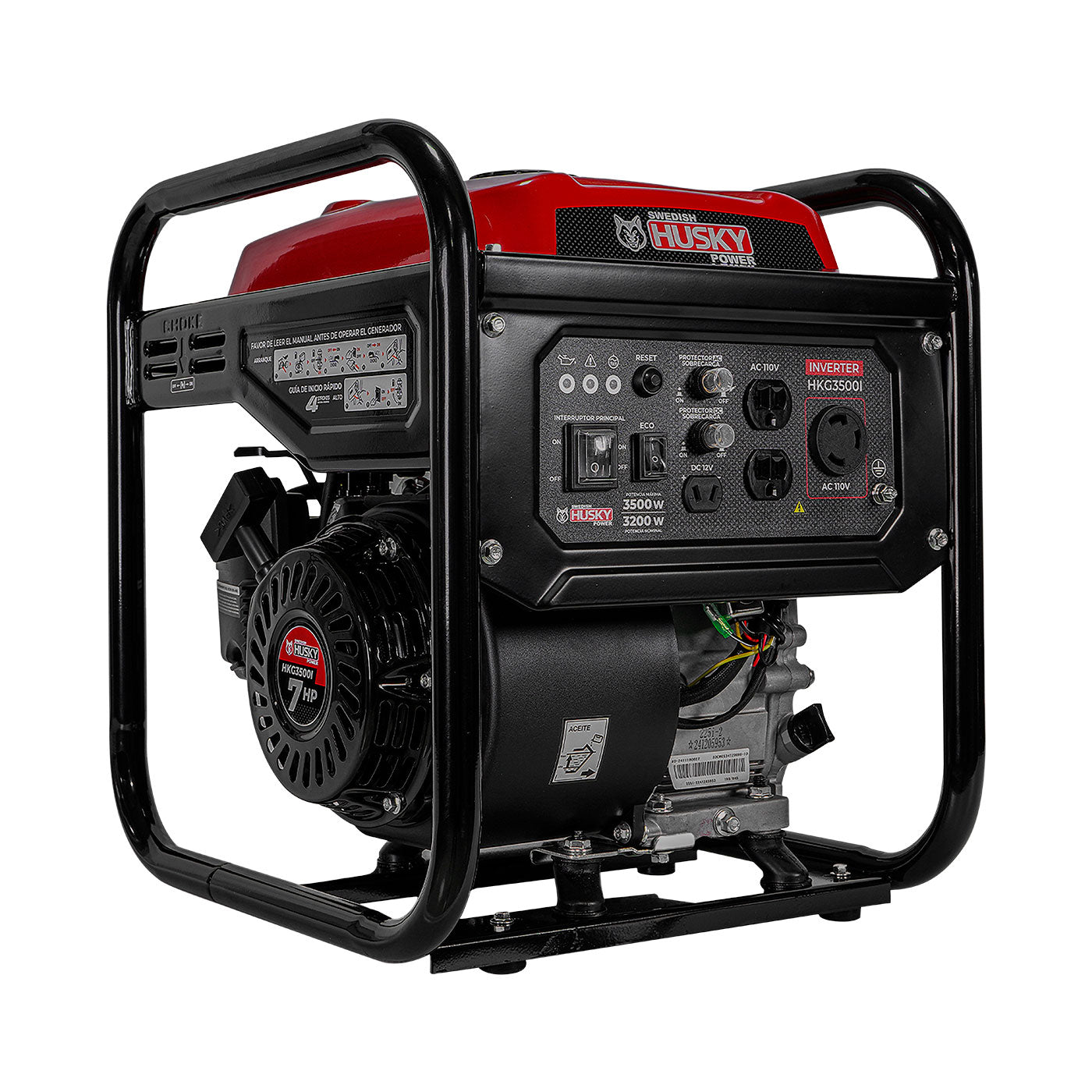 Generador Inverter Swedish Husky Power Portatil A Gasolina 3.5 Kw 7Hp - HKG3500I