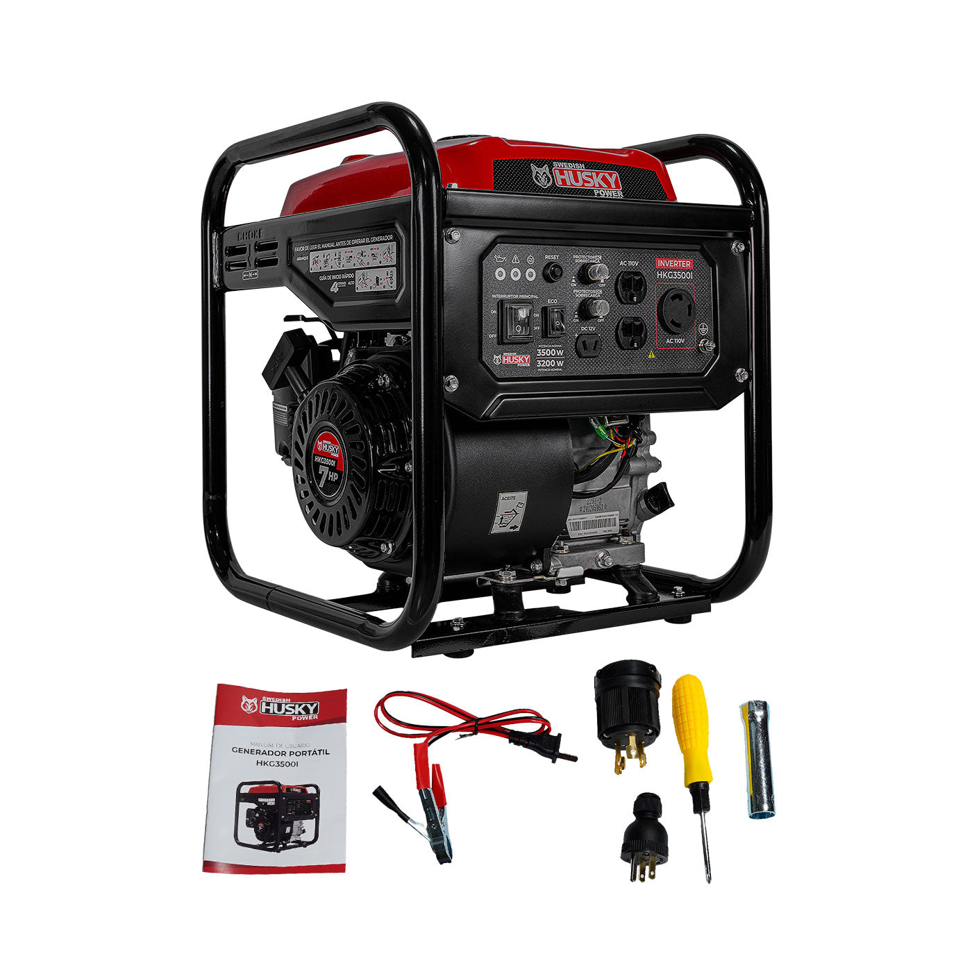 Generador Inverter Swedish Husky Power Portatil A Gasolina 3.5 Kw 7Hp - HKG3500I