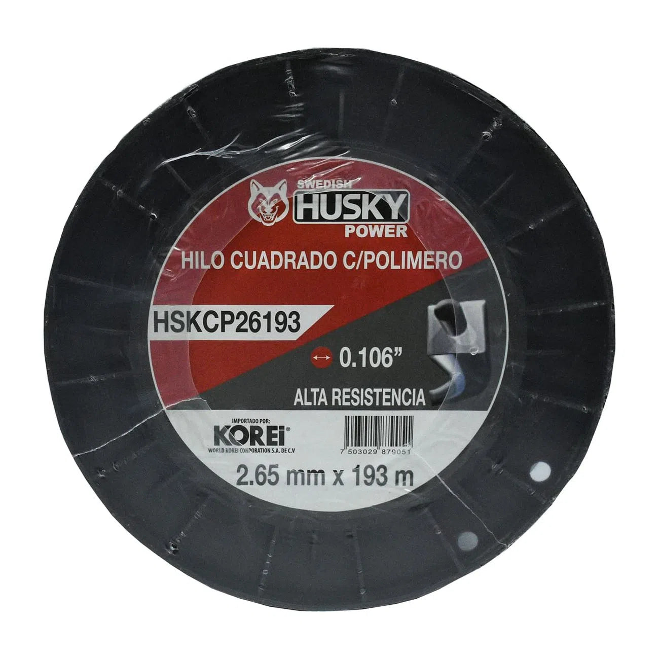 Hilo Nylon Cuadrado Con Polimero Para Desbrozadora Desmalezadora de 2.6 mm 193 m HSKCP26193