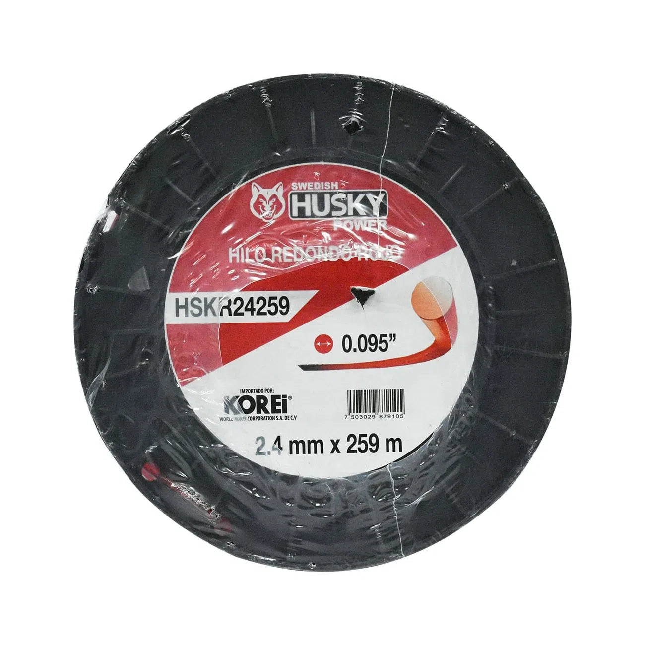 Hilo Dual Redondo Para Desbrozadora Desmalezadora Alta Resistencia de 2.4 mm (0.095") x 259m HSKR24259