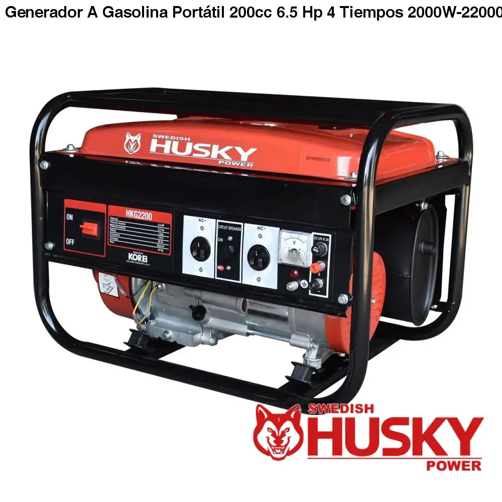 Generador A Gasolina Portátil 60cc 2 Hp 2 Tiempos 750W-900W Husky