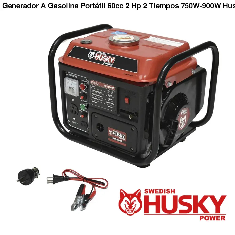 Generador A Gasolina Portátil 60cc 2 Hp 2 Tiempos 750W-900W