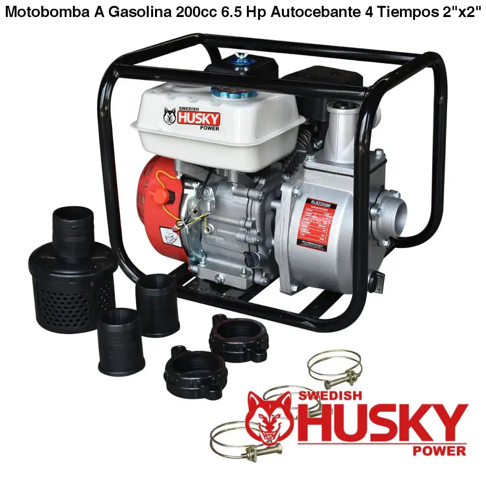 Motobomba A Gasolina 200cc 6.5 Hp Autocebante 4 Tiempos 2x2