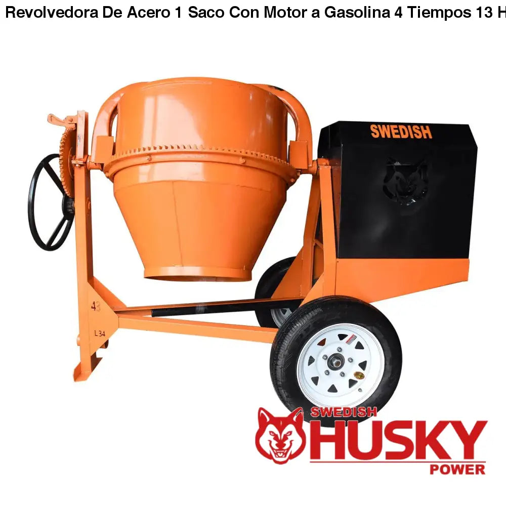 Revolvedora De Acero 1 Saco Con Motor a Gasolina 4 Tiempos