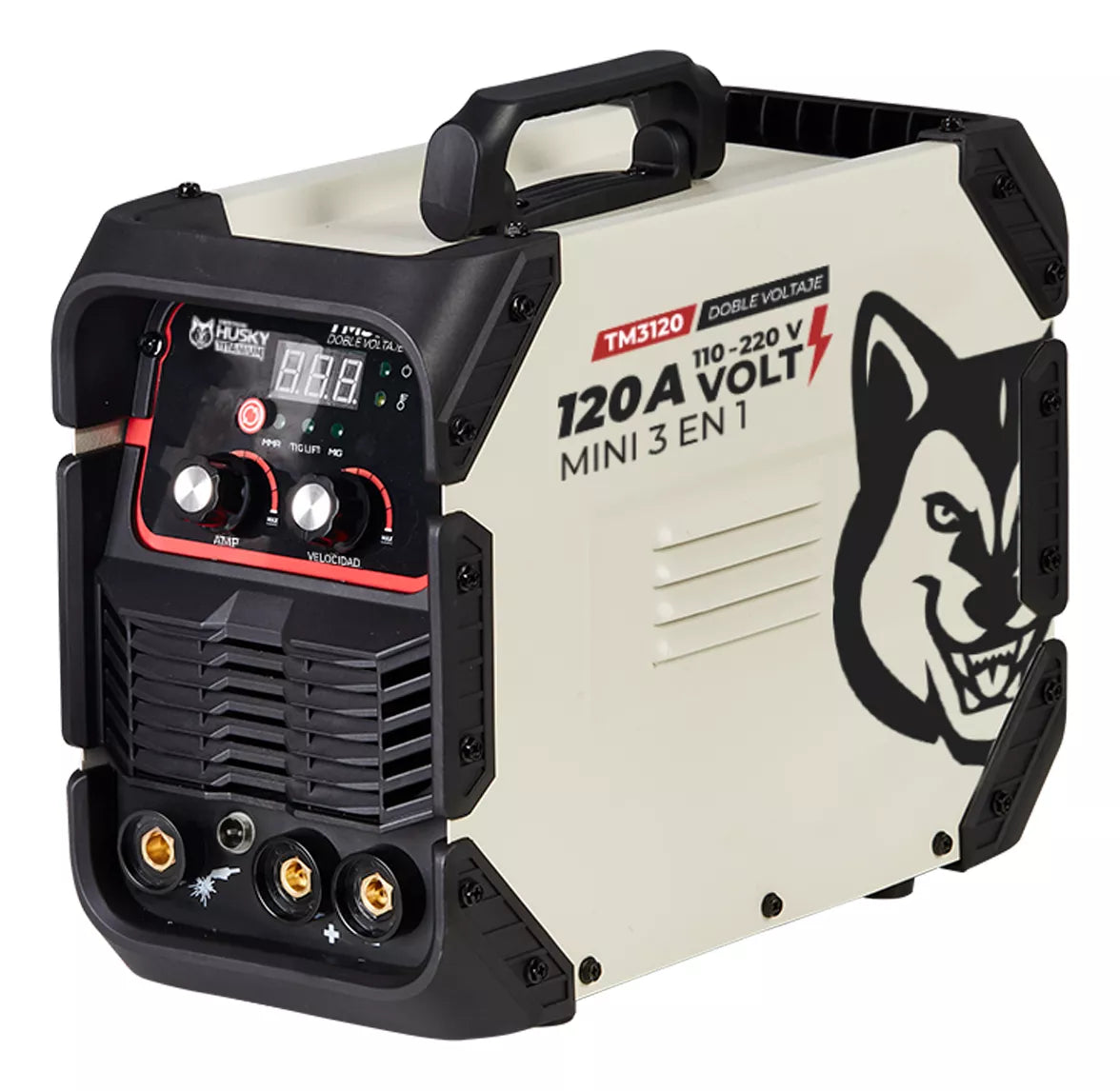 Soldadora Inverter Profesional 3 En 1 TIG/MIG/MMA Doble Voltaje  120A 110v/220v SWEDISH HUSKY TITANIUM  TM3120