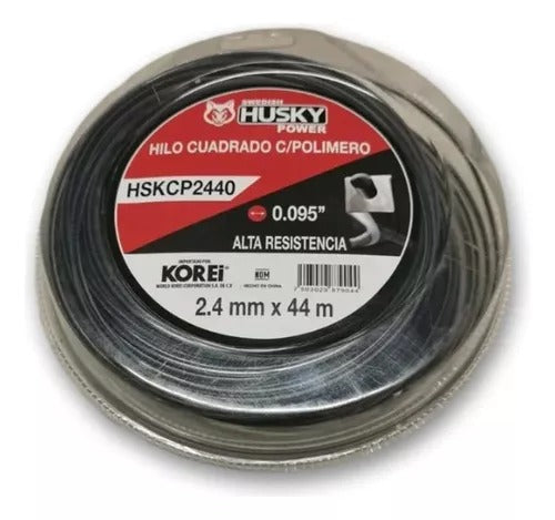 Hilo Nylon Cuadrado Con Polimero  Para Desbrozadora Desmalezadora de 2.4 mm (0.095") x 15m HSKCP2440