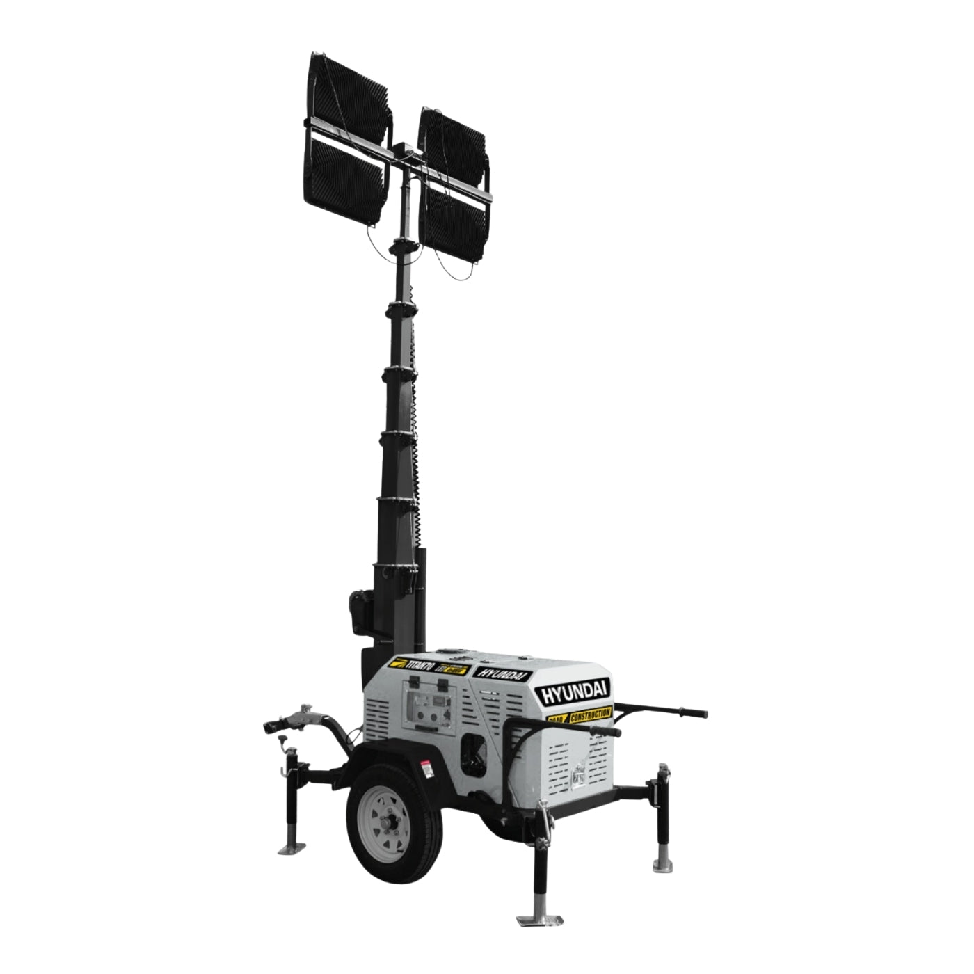 Torre De Luz Hyundai 6000 Watts Lampara LED 4x400w C/Generador Diesel Hyundai HYED600XT-TITAN70