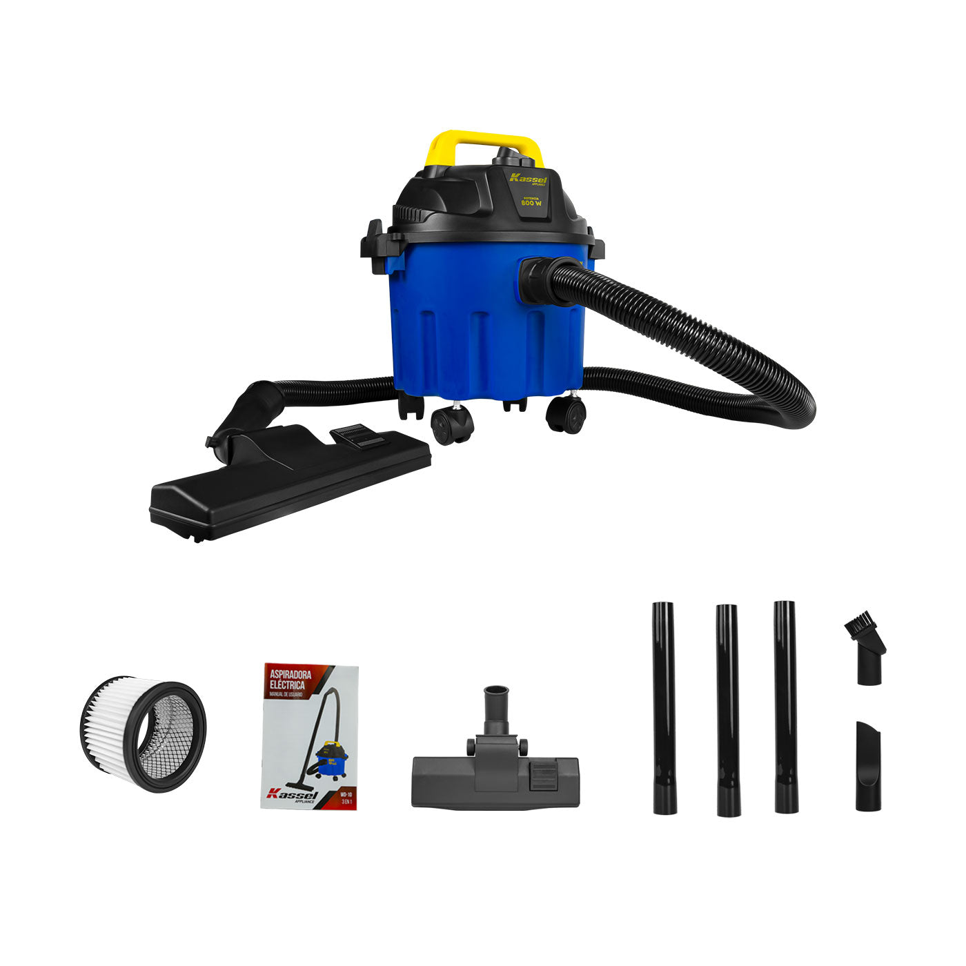 Aspiradora Electrica 800W P/10L 3 En 1  KASSEL- WD-10