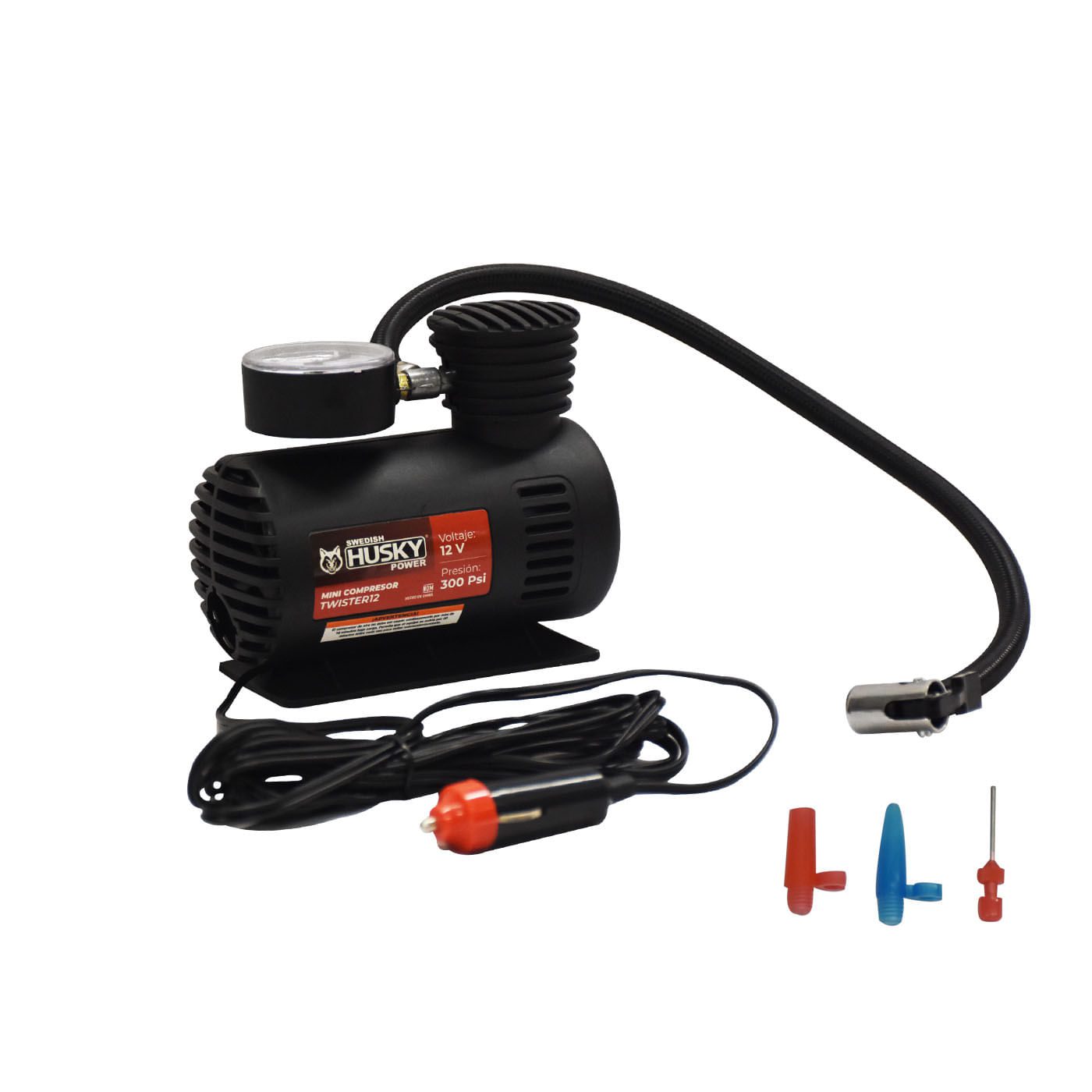Mini Compresor De Aire Husky 12v 300 Psi Manguera 40 Cm HUSKY POWER – TWISTER12