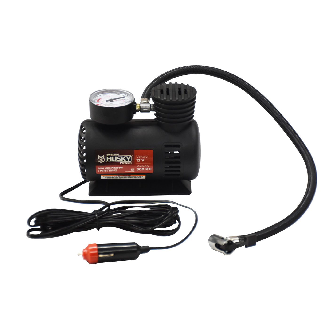 Mini Compresor De Aire Husky 12v 300 Psi Manguera 40 Cm HUSKY POWER – TWISTER12