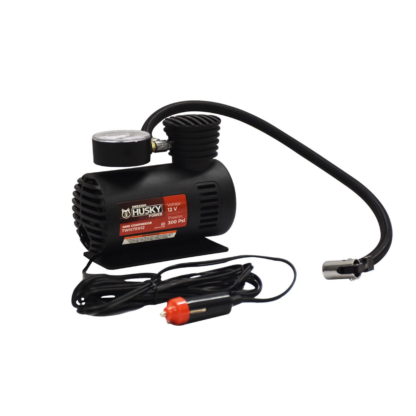 Mini Compresor De Aire Husky 12v 300 Psi Manguera 40 Cm HUSKY POWER – TWISTER12