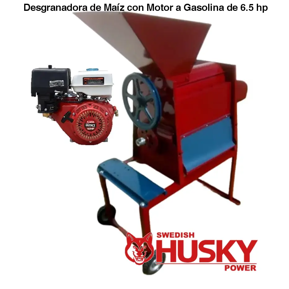 Desgranadora de Maíz con Motor a Gasolina de 6.5 hp Husky