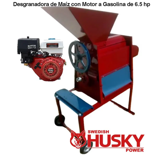 Desgranadora de Maíz con Motor a Gasolina de 6.5 hp Husky