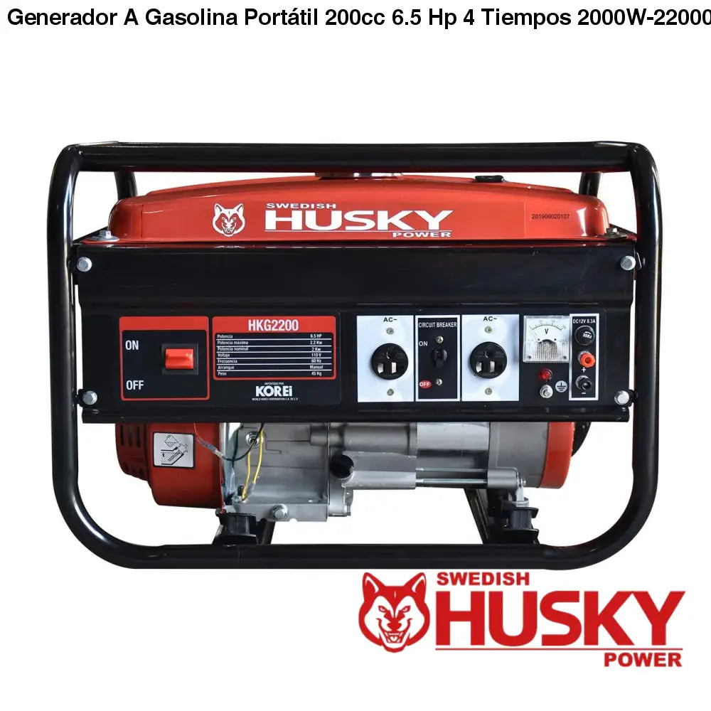 Generador A Gasolina Portátil 200cc 6.5 Hp 4 Tiempos