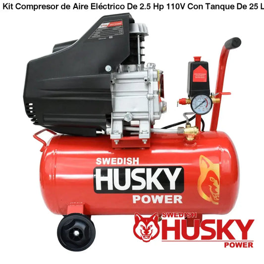 Kit Compresor de Aire Eléctrico De 2.5 Hp 110V Con Tanque De