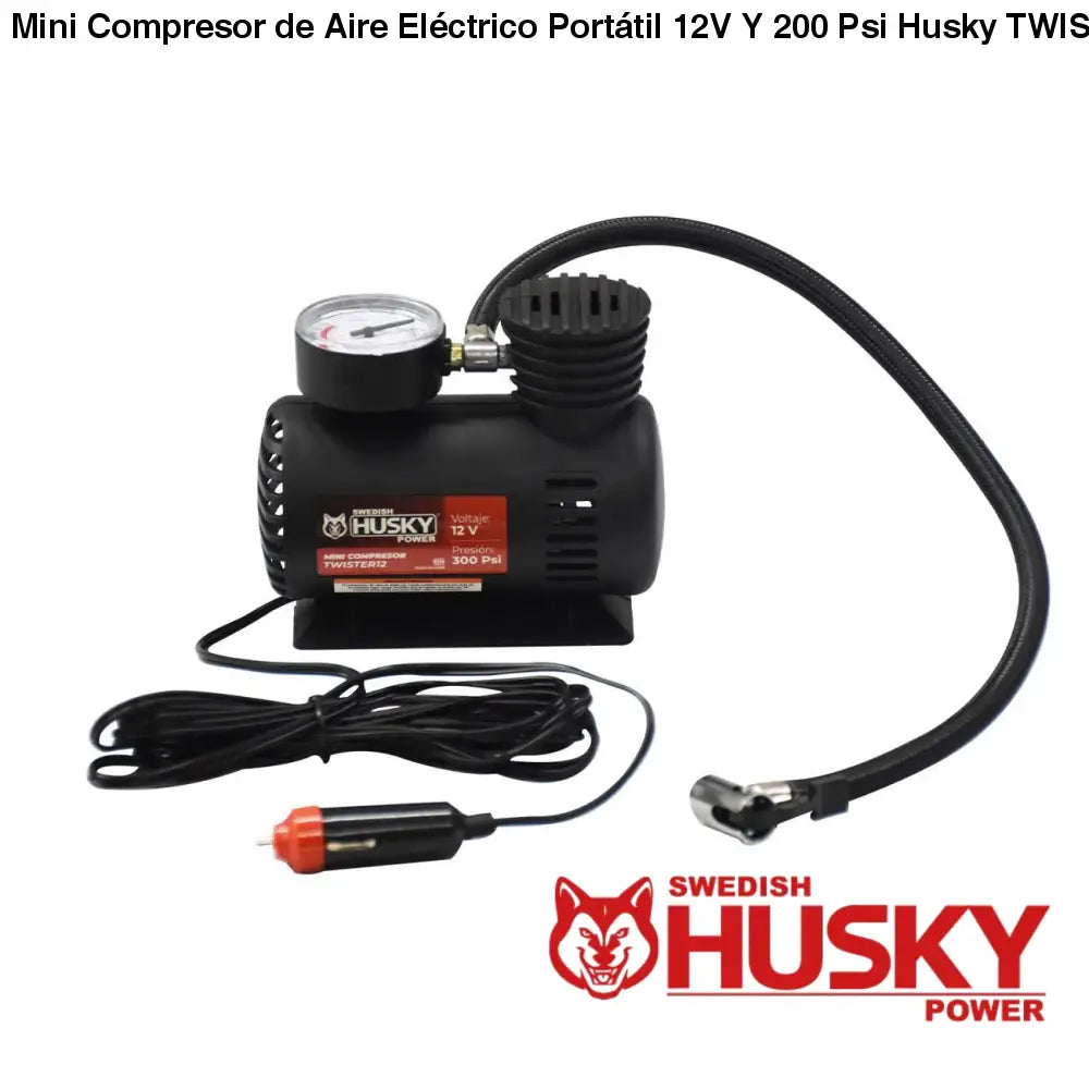 Mini Compresor de Aire Eléctrico Portátil 12V Y 200 Psi Husky TWISTER1 –  Husky Power