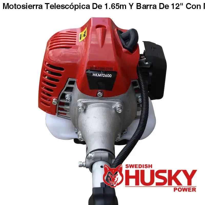Motosierra Telescópica De 1.65m Y Barra De 12 Con Motor A Gasolina De 2  Tiempos 26cc 1.3Hp Husky HKMT2600